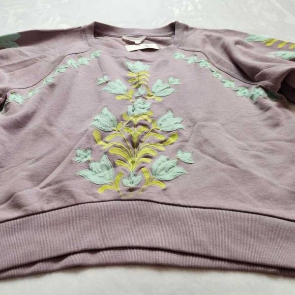 Brand New By Anthropologie Short-Sleeve Appliqué Sweatshirt - Picture 6 of 9